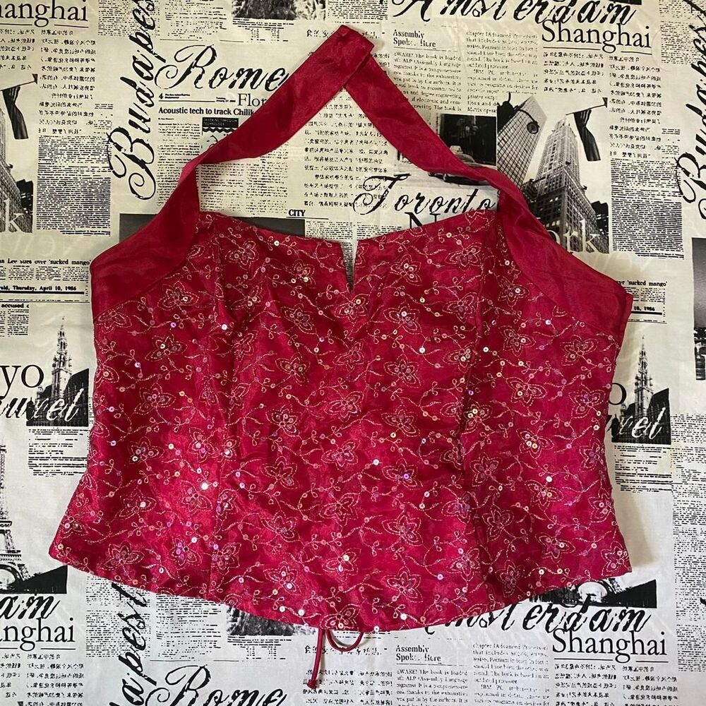 Zum Zum Women's Red and Burgundy Corset bustier